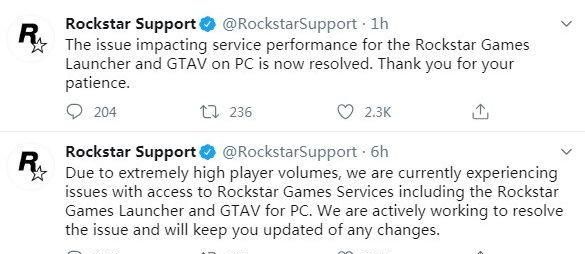 R星服务器因为《GTA 5》免费领取被挤爆，现已恢复正常
