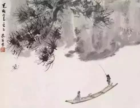 舟行碧波上，人在画中游——傅抱石《泛舟图》作品赏析