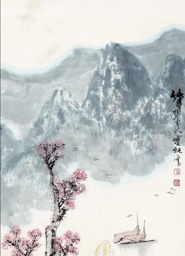 他的山水画——江碧鸟逾白，山青花欲燃