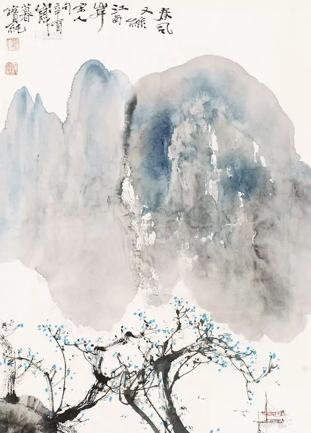 他的山水画——江碧鸟逾白，山青花欲燃