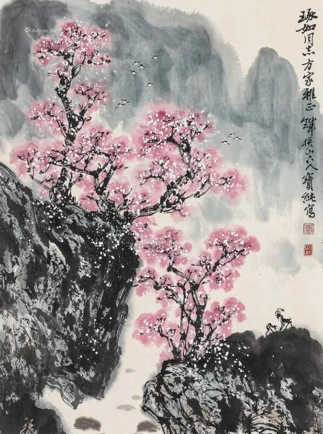 他的山水画——江碧鸟逾白，山青花欲燃