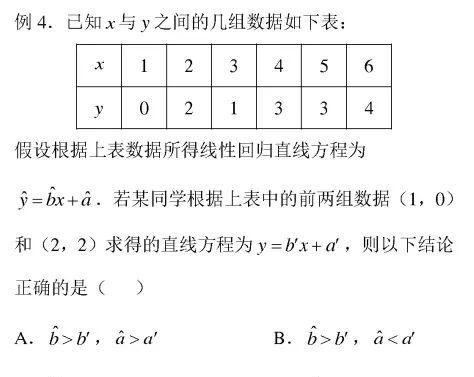 高中数学：线性回归方程