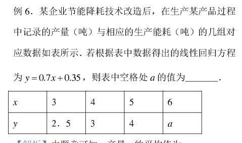 高中数学：线性回归方程