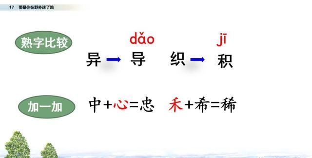 二年级下册语文17《要是你在野外迷了路》图文详解及同步练习