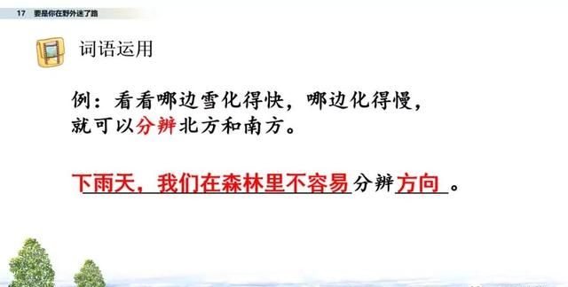 二年级下册语文17《要是你在野外迷了路》图文详解及同步练习