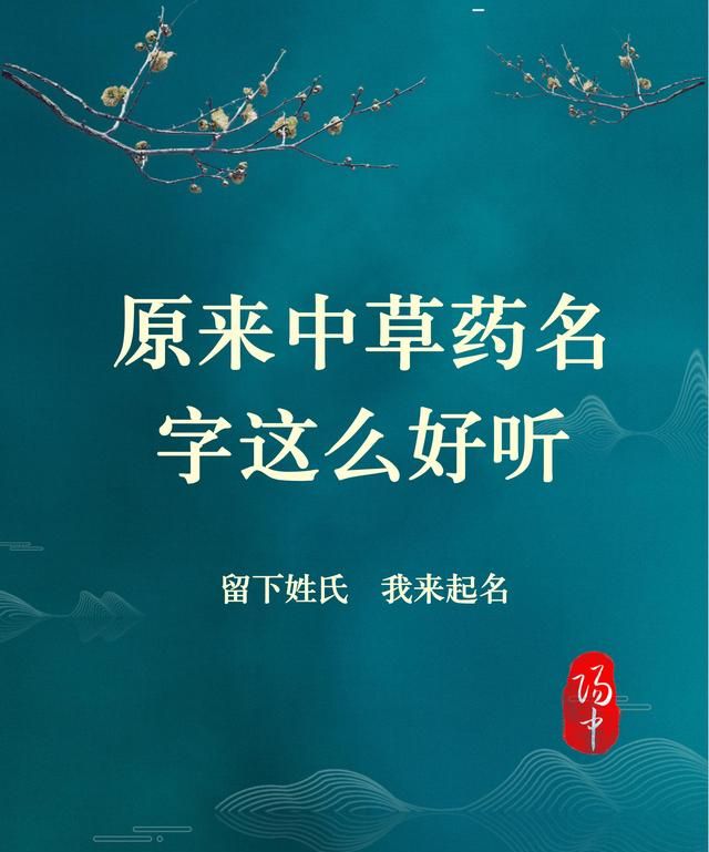 原来中草药名字这么好听/宝宝起名取名改名