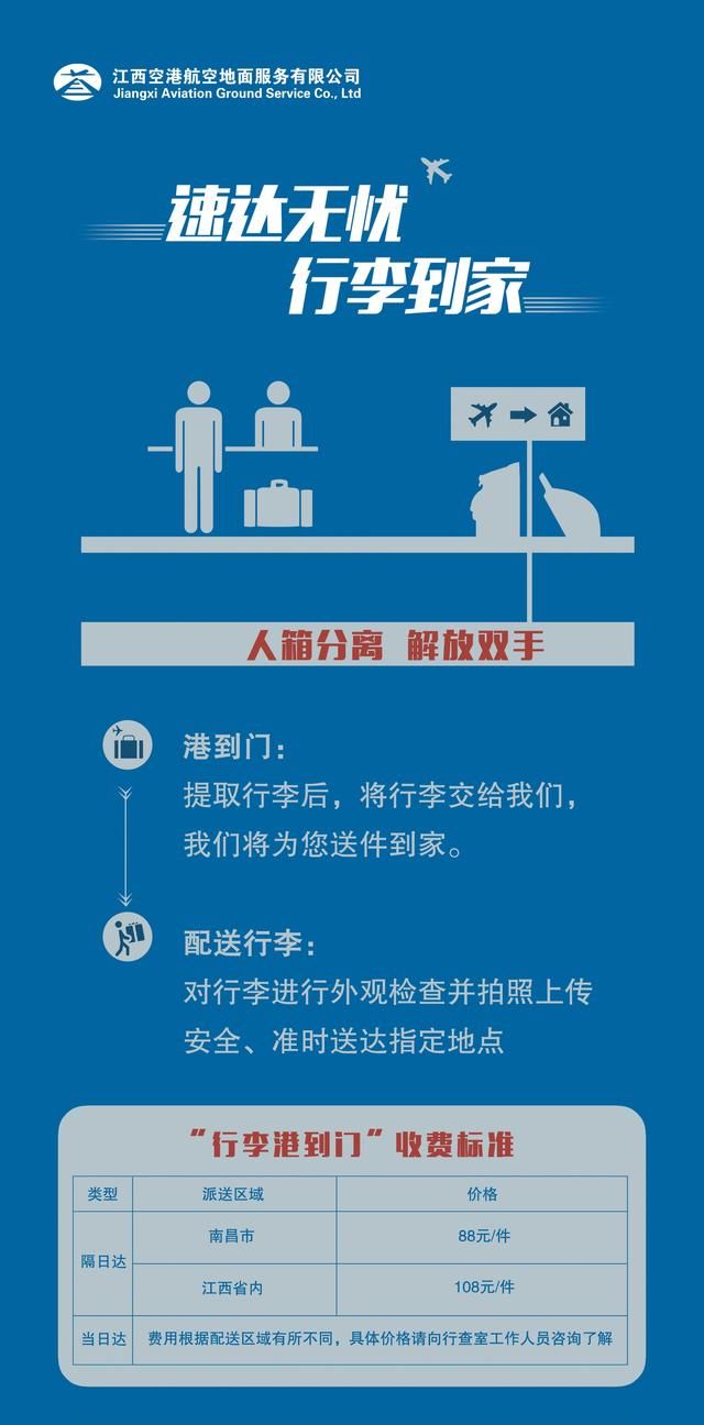 南昌机场推出“行李港到门”服务