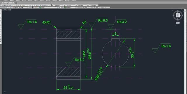 CAD练习图——齿轮零件图(练习标注)