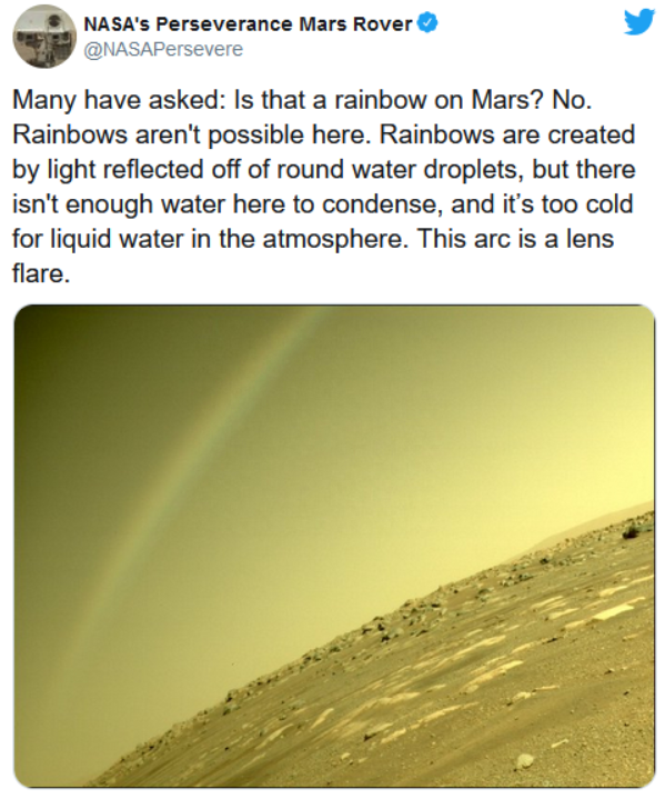 美国毅力号登陆火星造假？为什么火星照片出现“彩虹”？真相来了