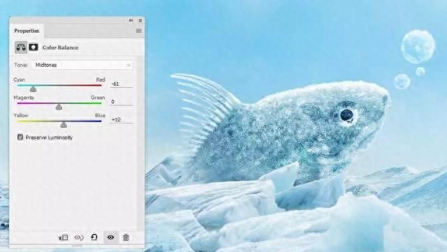 一条冰冻的水晶鱼用PS怎么合成呢