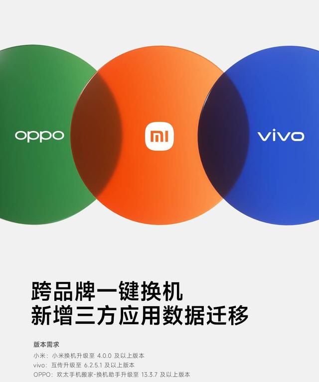 OPPO手机搬家App支持迁移小米、vivo第三方应用数据